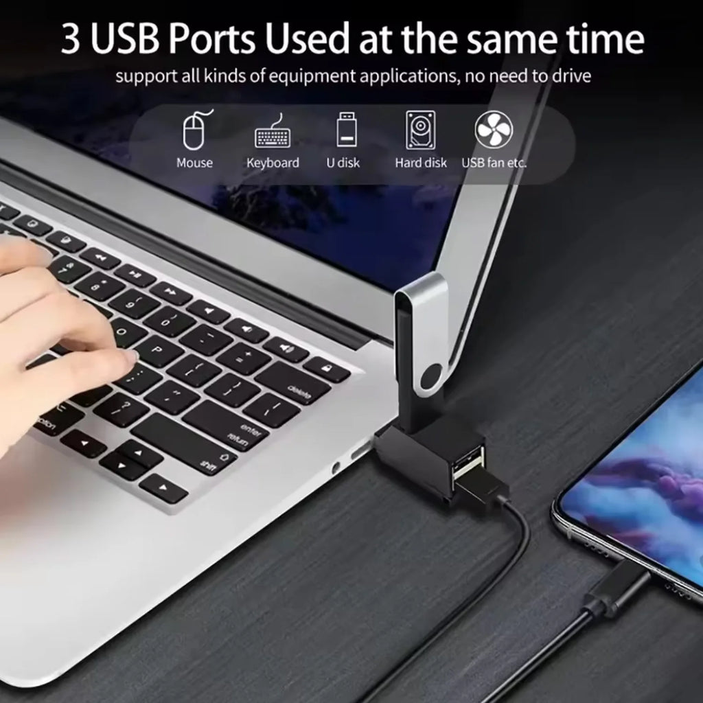 USB 3.0 Hub Adapter 3-Port USB Splitter for PC and Laptop