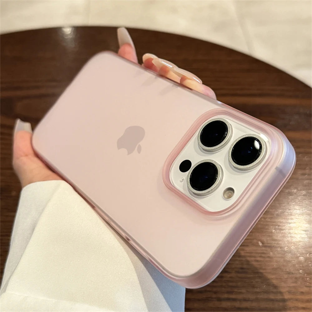 Matte Transparent Phone Case with Non-Slip Silicone Bumper