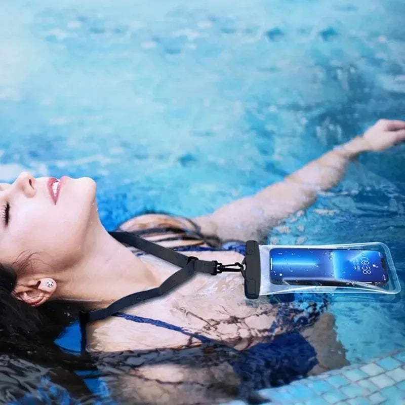 Waterproof Phone Case for Swimming Clear Pouch with Lanyard