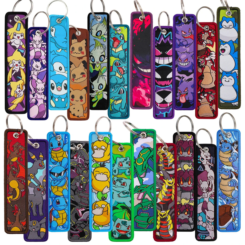 Anime Keychain – Embroidered Key Holder for Backpack & Car