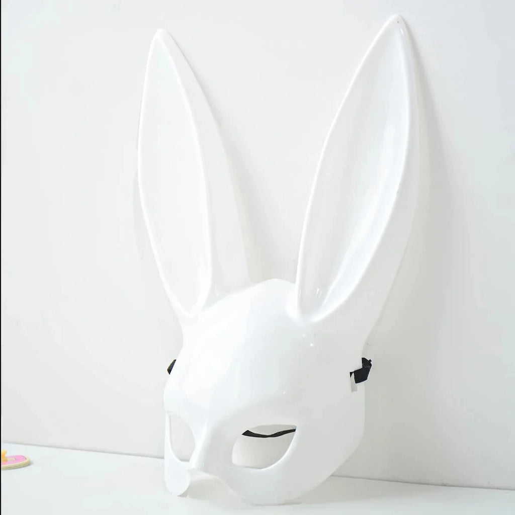Rabbit Halloween Mask – Black White Bunny Full Face Cosplay