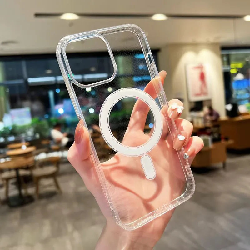 Magnetic Clear Phone Case with Transparent Design