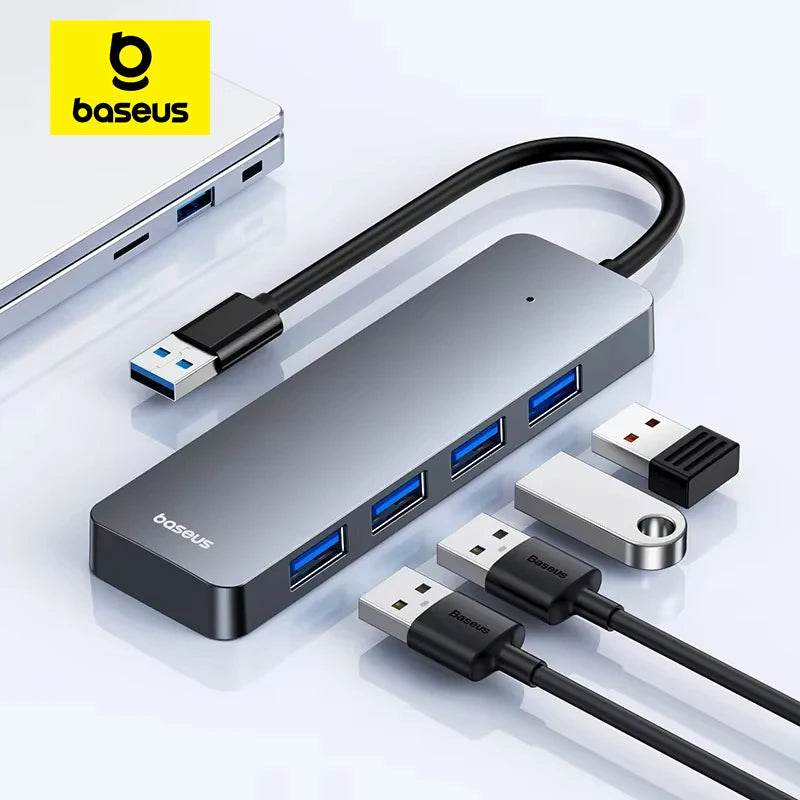 4-Port USB 3.0 Hub for Laptop, PC and Computer Accessories