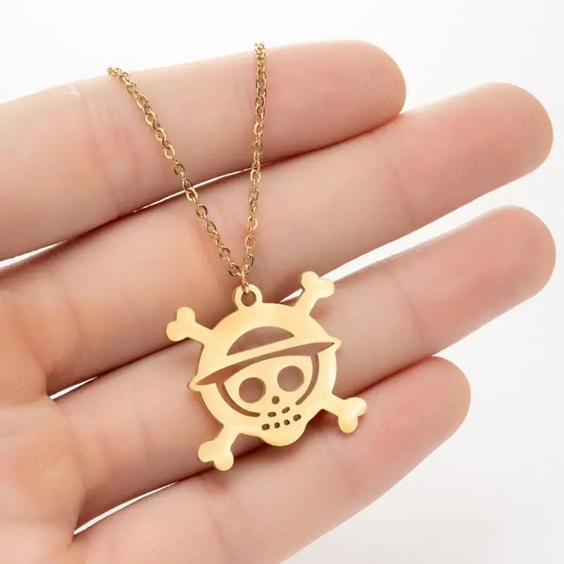 Skull Pendant Necklace – Stainless Steel Halloween Gothic Jewelry