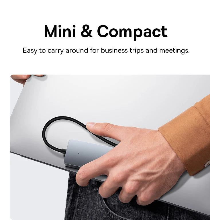 4-Port USB 3.0 Hub for Laptop, PC and Computer Accessories