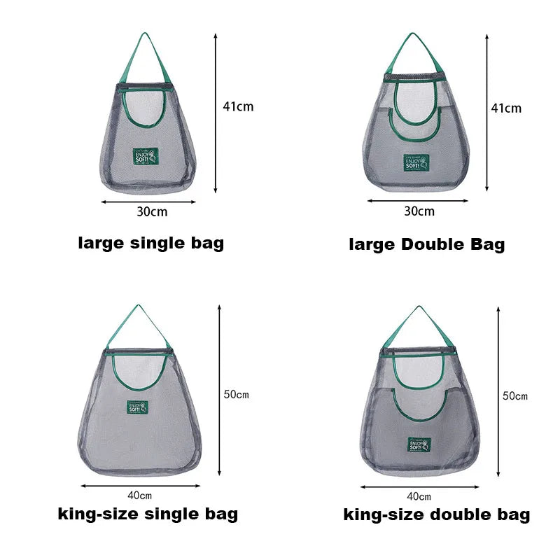 Reusable Storage Bags Kitchen Hanging Mesh Bag Home Fruit And Vegetable Storage Net Bag For Ginger Garlic Potatoes Onions