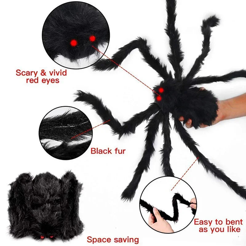 Large Halloween Spider Decoration – Giant Haunted House Prop