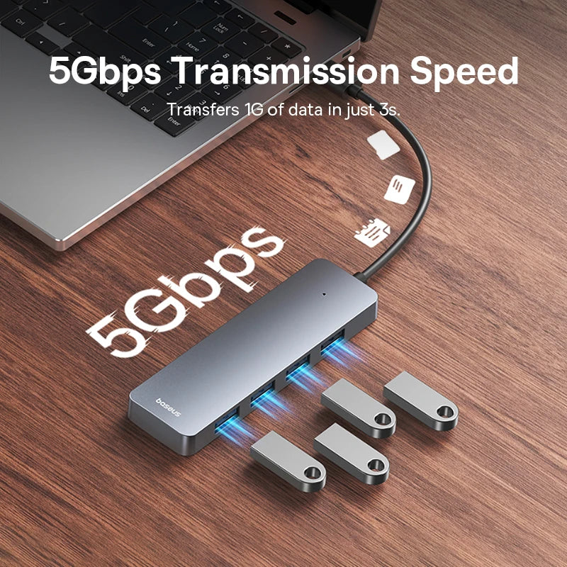 4-Port USB 3.0 Hub for Laptop, PC and Computer Accessories