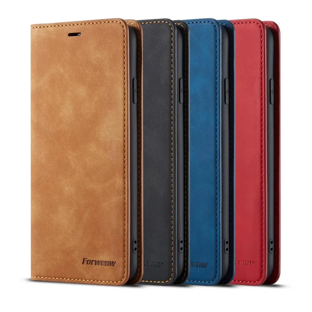 Slim Suede-Feel Leather Wallet Phone Case
