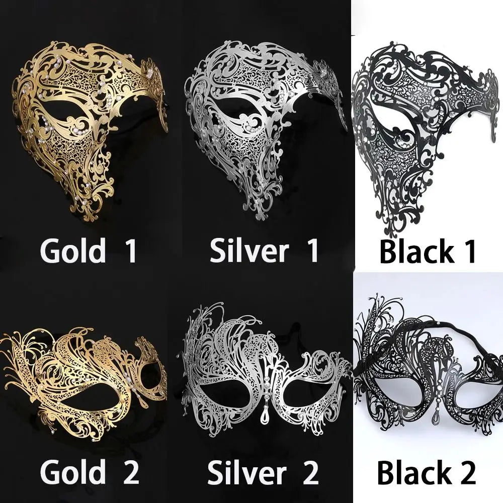 Skull Metal Mask – Rhinestone Venetian Halloween Party Mask