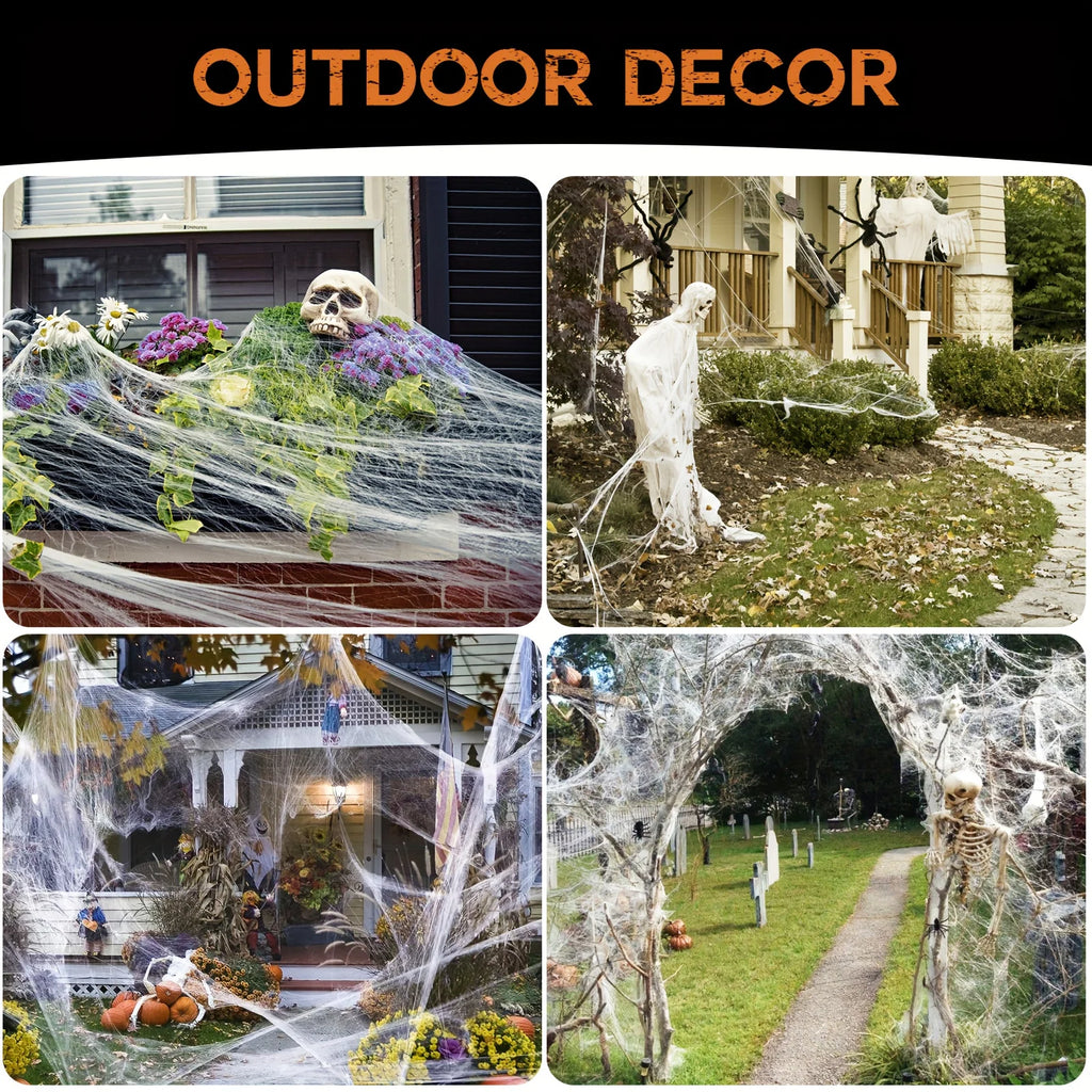Halloween Spider Web Decorations – Fake Spider Web with Spiders