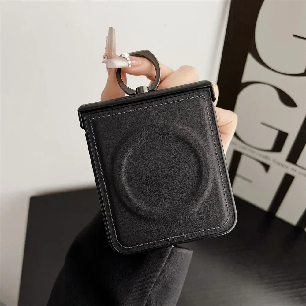 Magnetic Wireless Charging Leather Phone Case