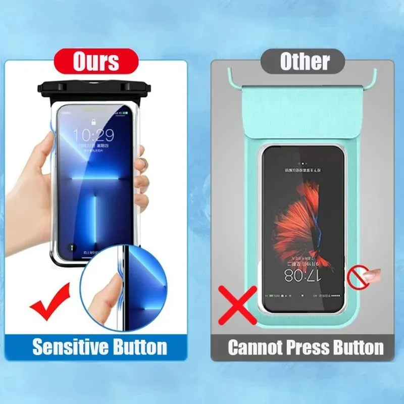 Waterproof Phone Case for Swimming Clear Pouch with Lanyard