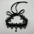 Gothic Choker Necklace Black Lace Flower Velvet Collar