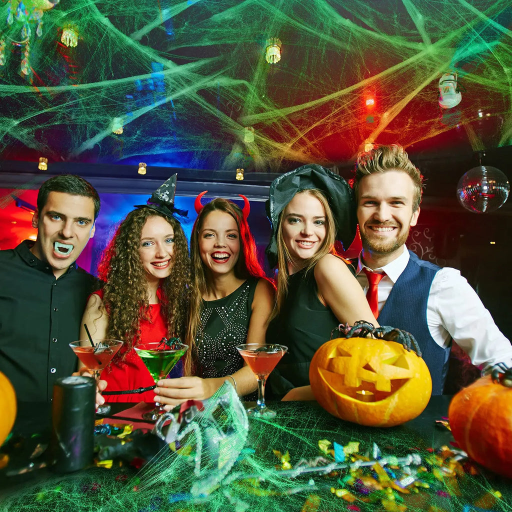 Glow in the Dark Spider Web – Stretch Halloween Decoration