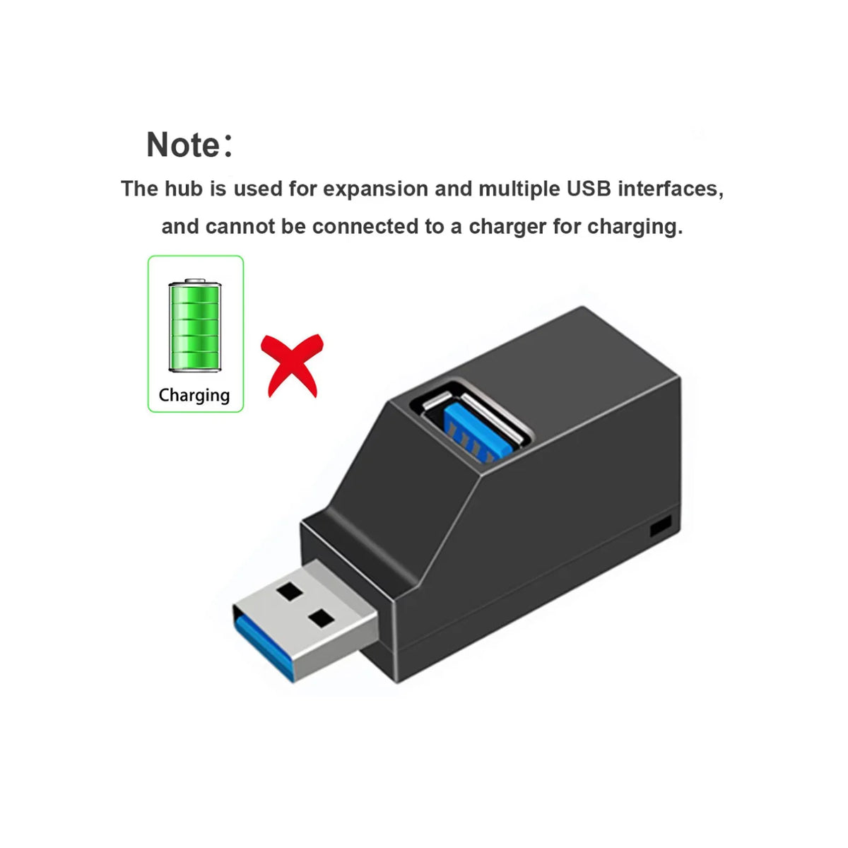 USB 3.0 Hub Adapter 3-Port USB Splitter for PC and Laptop