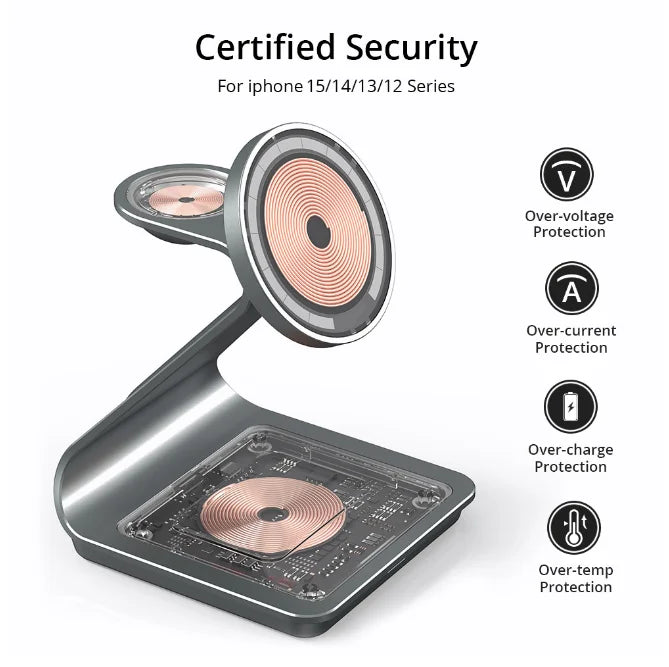3-in-1 Magnetic Wireless Charging Station for Phone & Accessories
