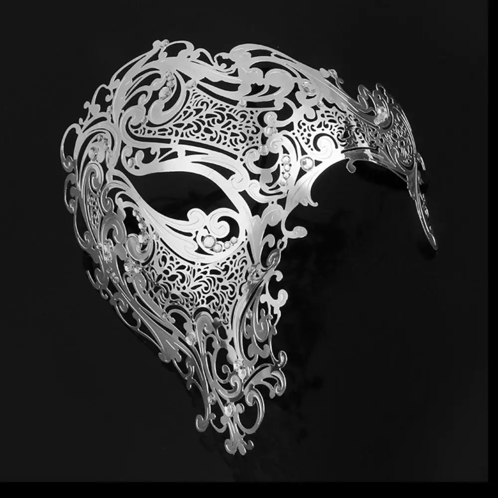 Skull Metal Mask – Rhinestone Venetian Halloween Party Mask