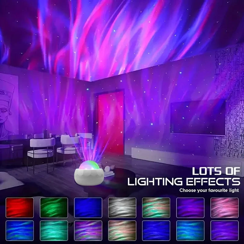 Northern Light Projector RGB Atmosphere Night Lights Remote Control USB Aurora Projection Lamp 360° Rotate for Home Party Decor