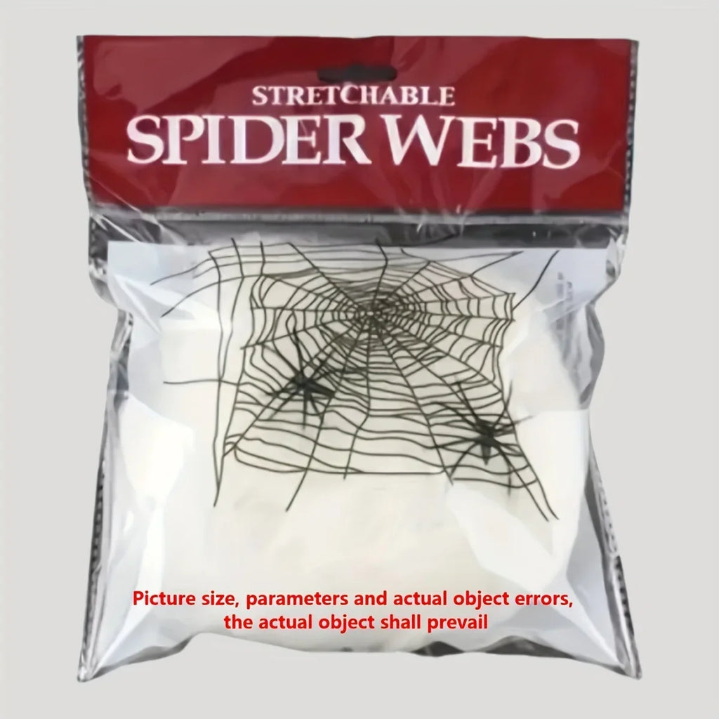 Halloween Spider Web Decorations – Stretchable Cobweb with Spiders