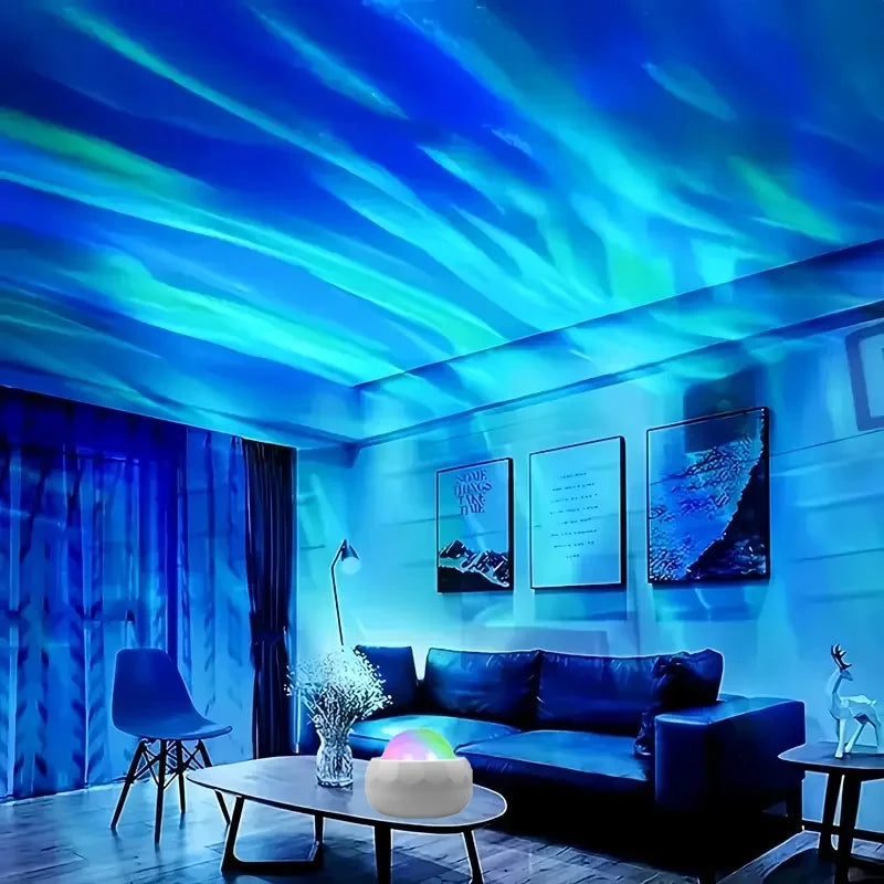Northern Light Projector RGB Atmosphere Night Lights Remote Control USB Aurora Projection Lamp 360° Rotate for Home Party Decor