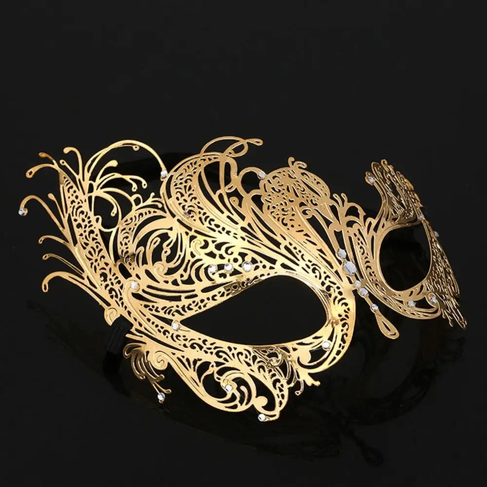 Skull Metal Mask – Rhinestone Venetian Halloween Party Mask