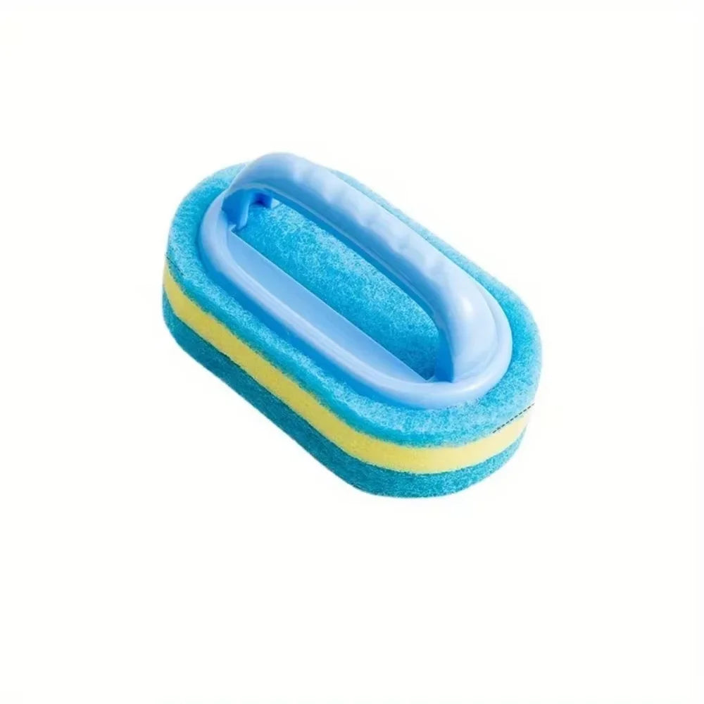 Multi Functional Cleaning Sponge with Handle for Kitchen Bathroom Tile Glass Bathtub Stain Removal Easy Grip Design