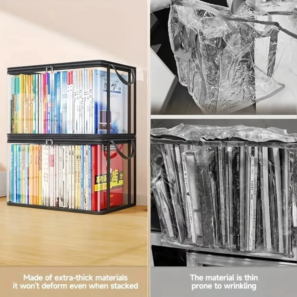 Storage Bag with Flip Lid & Viewing Window - Durable Rectangular Organizer for Toys, Crafts, Books, School Supplies, Snacks