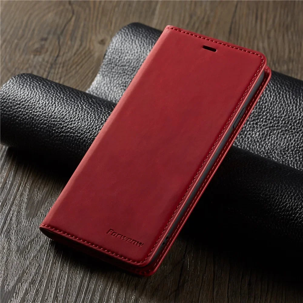 Slim Suede-Feel Leather Wallet Phone Case