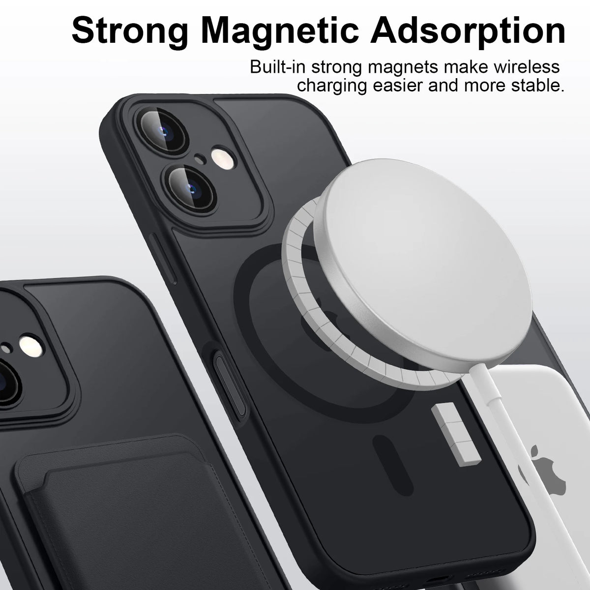 Magnetic Matte Phone Case with Shockproof Armor Protection