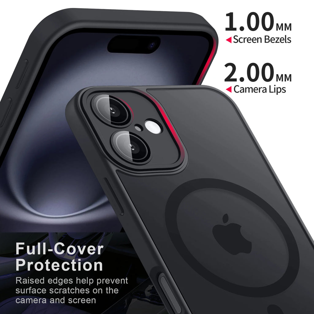 Magnetic Matte Phone Case with Shockproof Armor Protection