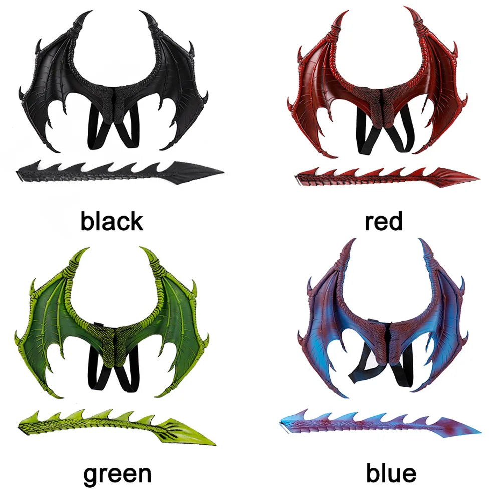 Animal Cospty Dragon Costume Purim Christmas Gift Carnival Party  Cosplay Set Wing and Tail faucet Costume