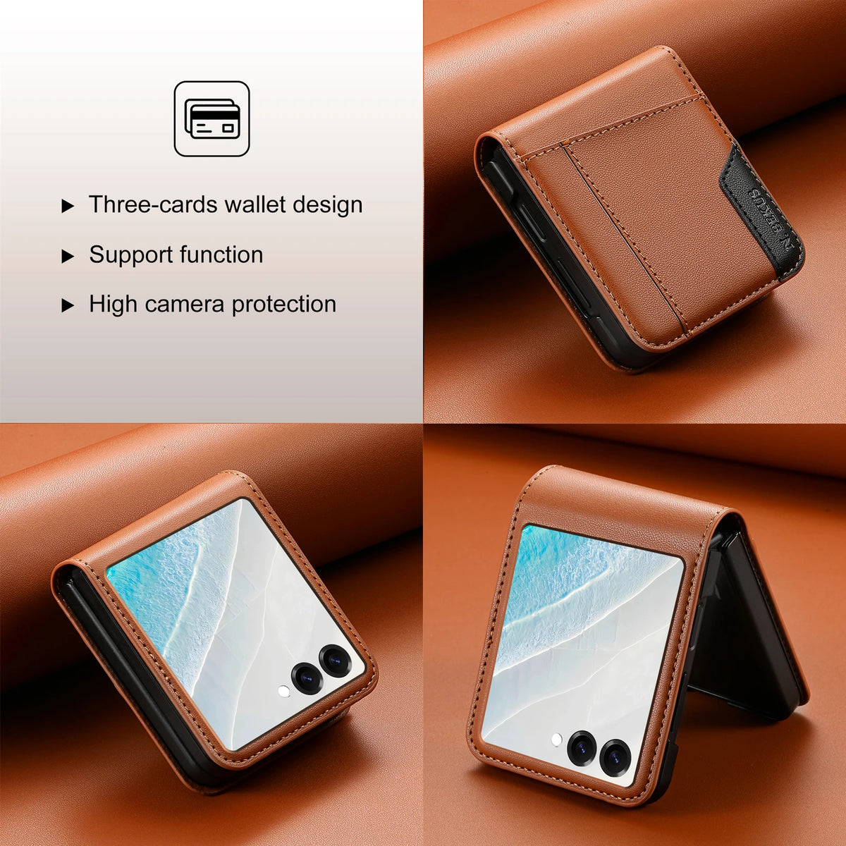 Flip Leather Phone Case with Wallet Card Holder