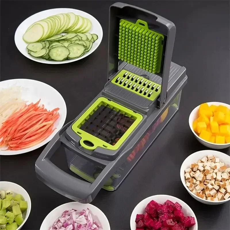 Multifunctional Vegetable Chopper Handle Food Grate Food Chopper Vegetable Slicer Dicer Cut 16 in 1 Kitchen Items Cocina